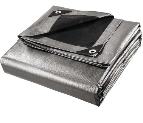 Plandeka. 260g 10x12 srebrno-czarna /1/ MEGA GRUBA Plandeka. 260g 10x12 srebrno-czarna /1/ MEGA GRUBA