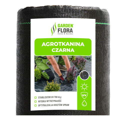 Agrotkanina Czarna 100g/m² UV 1,1m x 50mb Agrotkanina Czarna 100g/m² UV 1,1m x 50mb