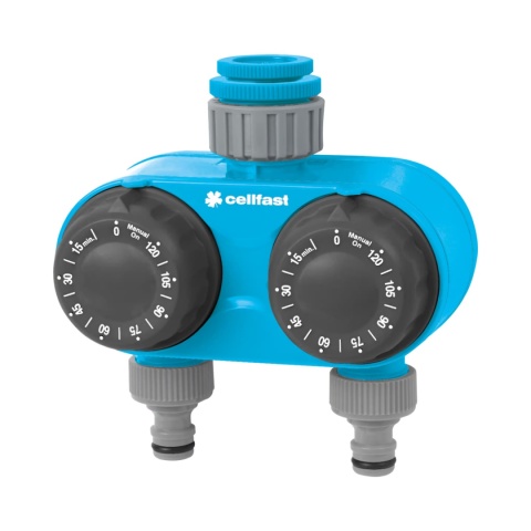 Rozdzielacz podwójny z zega.mech.1'' 3/4'' CELLPRO